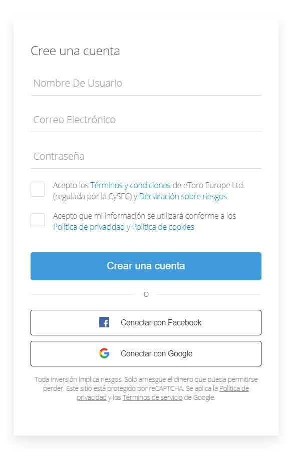 Registro de EToro